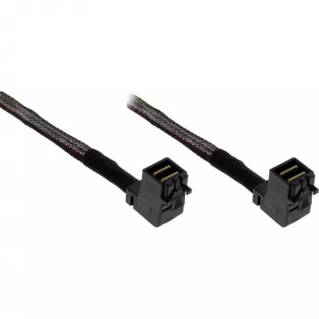Mini SAS HD cable InLine SFF-8643 to SFF-8643, angled both sides, Sideband, 1 m