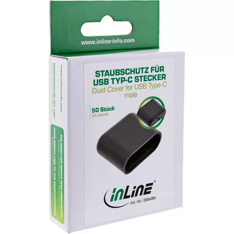 Dust Cover for USB-C male InLine 59948N black 50 pcs