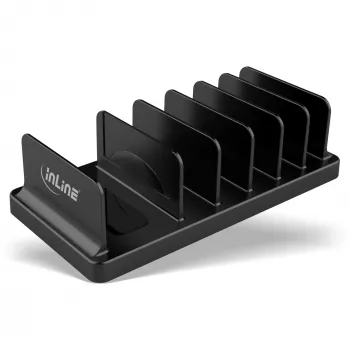 InLine multi stand 6-compartment passive holder for desk or shelf, black