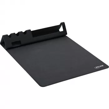 Mouse pad InLine 55261 — multifunctional rubber pad with smartphone and pen holder, 250×? mm, black