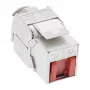 InLine RJ45 Keystone Jack Snap-In module Cat.6a, with dust cover red