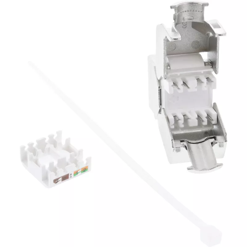 InLine RJ45 Keystone Jack Snap-In module Cat.6a, with dust cover blue