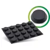InLine Rubber pads 20pcs Pack black, flat shape 1.2cm, Rubber, Black