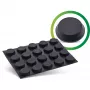 InLine Rubber pads 20pcs Pack black, flat shape 1.2cm, Rubber, Black