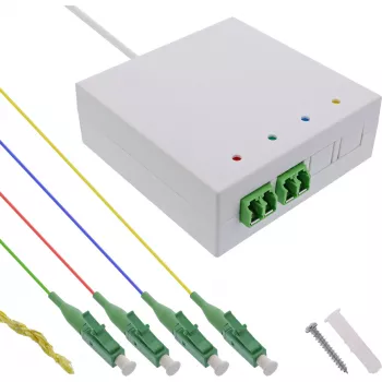 InLine FTTH connection box pre-assembled 4x LC/APC 9/125µm 40m