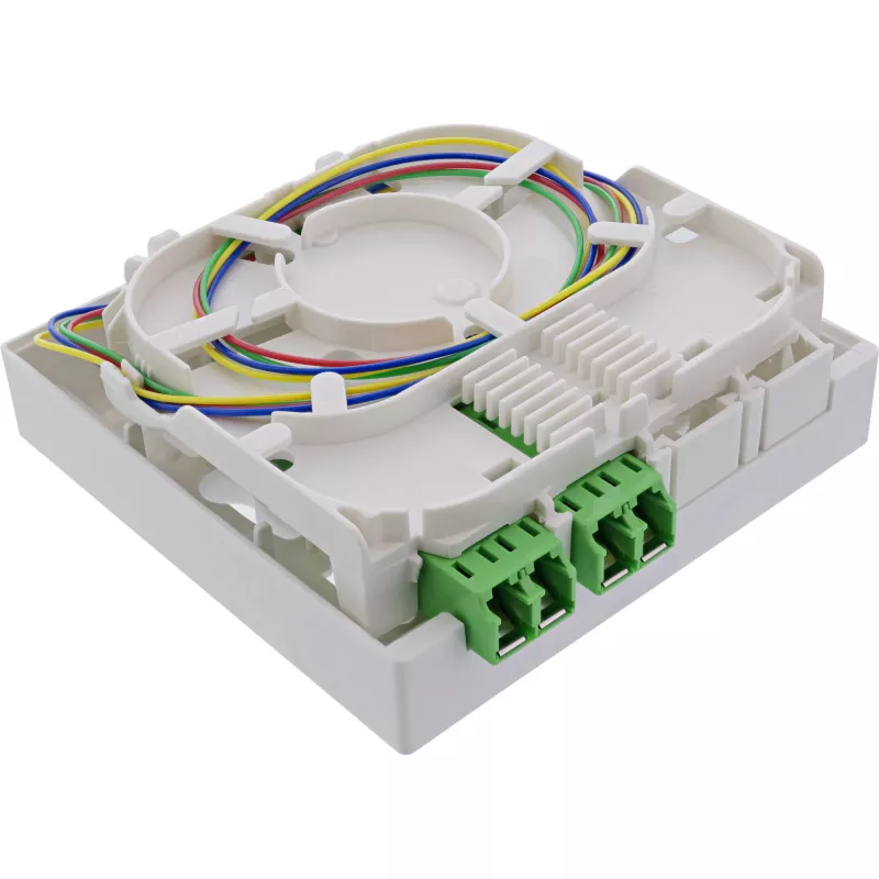 InLine FTTH connection box pre-assembled 4x LC/APC 9/125µm 50m