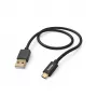 Hama Fabric USB cable USB 2.0 1.5 m USB A Micro-USB B Black