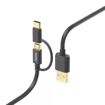 Hama 00201533 USB cable USB 2.0 1 m USB A Micro-USB B Black