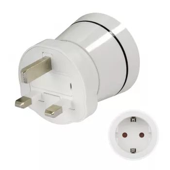 Hama 00223433 power plug adapter Type G (UK) Type C (Europlug)+Type F White