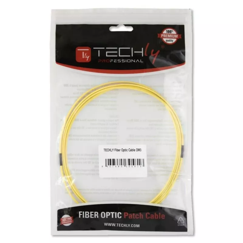 Techly SC/SC Monomode 9/125 OS2 5m Fiber Optics Cable, 5 m, OS2, SC, SC