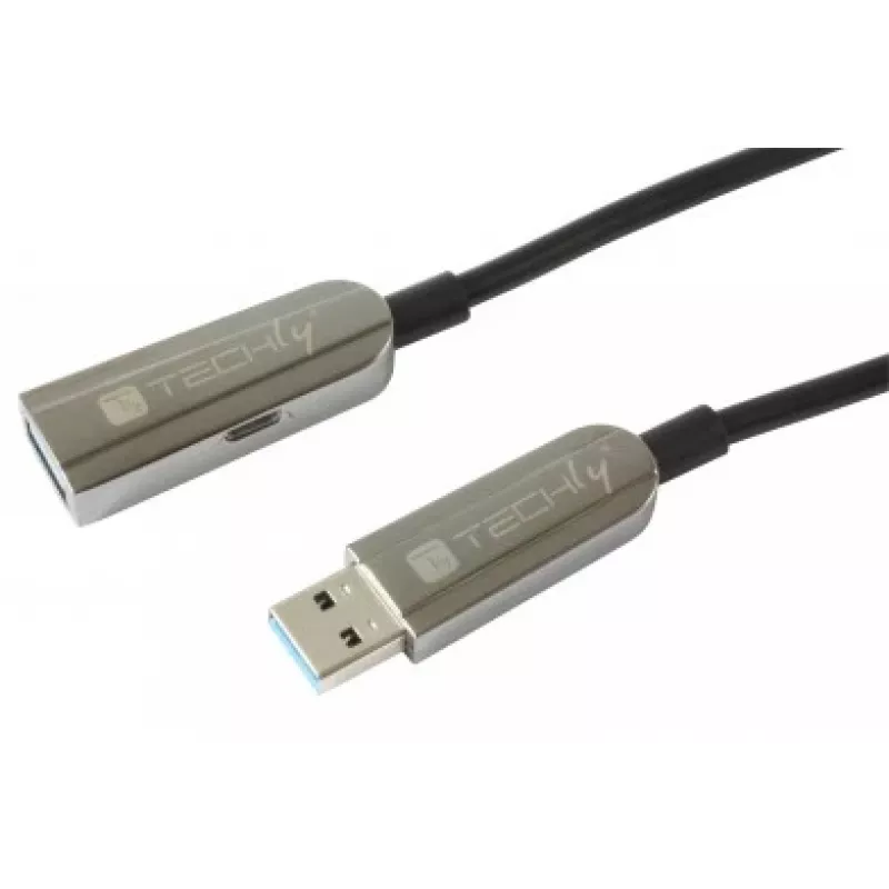 Techly ICOC U3AMF-HY-020 USB cable USB 3.2 Gen 1 (3.1 Gen 1) 20 m USB A Black