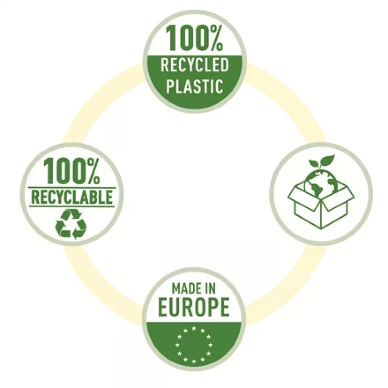 Esselte Recycle Pocket A5, 150 x 210 mm (A5), Transparent, Polypropylene (PP), Landscape/Portrait, Top, 0.07 mm