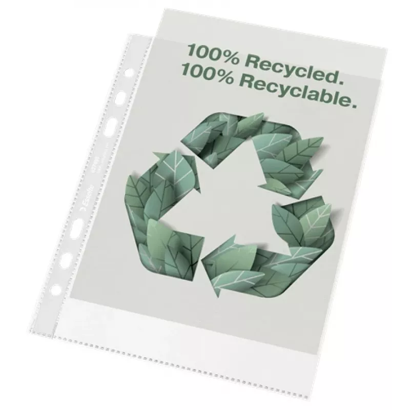 Esselte Recycle Pocket A5, 150 x 210 mm (A5), Transparent, Polypropylene (PP), Landscape/Portrait, Top, 0.07 mm
