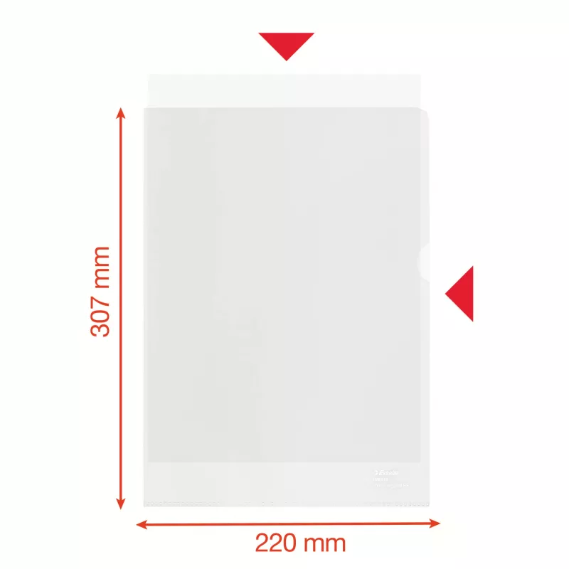 Esselte Recycle Folder A4, Project folder, A4, Polypropylene (PP), Transparent, Portrait, 220 mm
