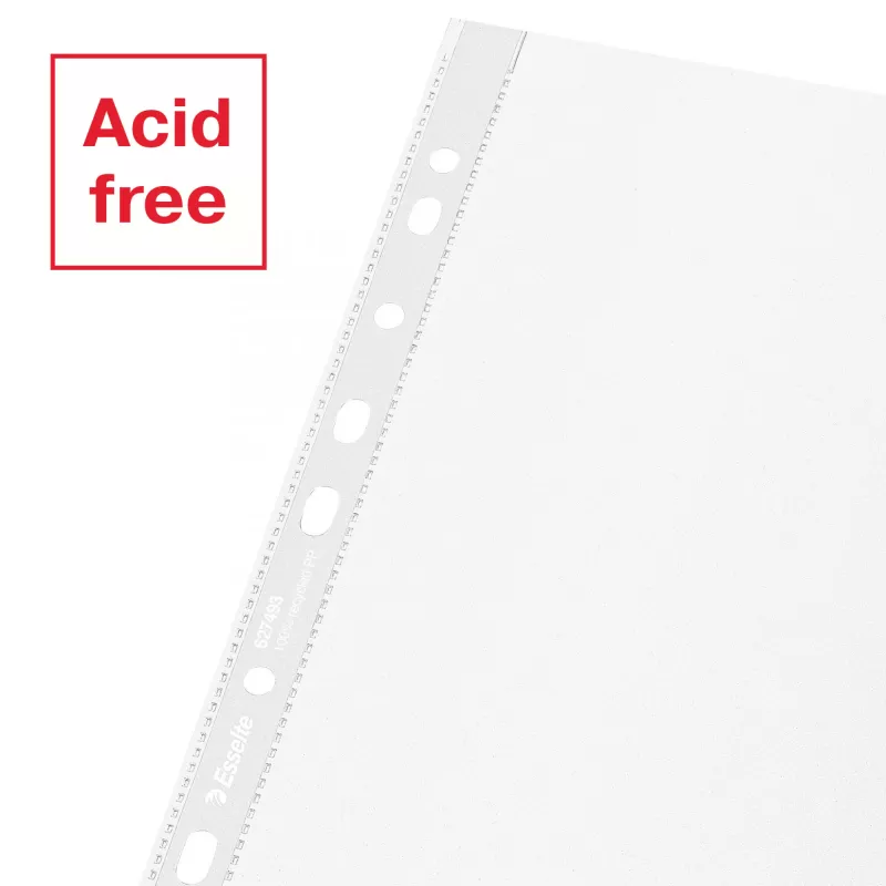 Esselte Recycle Pocket A4, 210 x 297 mm (A4), Transparent, Polypropylene (PP), Portrait, Top, 0.07 mm