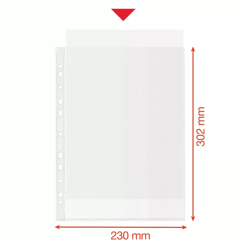 Esselte Recycle Pocket A4, 210 x 297 mm (A4), Transparent, Polypropylene (PP), Portrait, Top, 0.07 mm