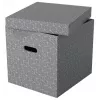 Esselte Home Storage Box Cube, Pack of 3, Cardboard, Grey, 320 mm, 315 mm, 365 mm, 850 g