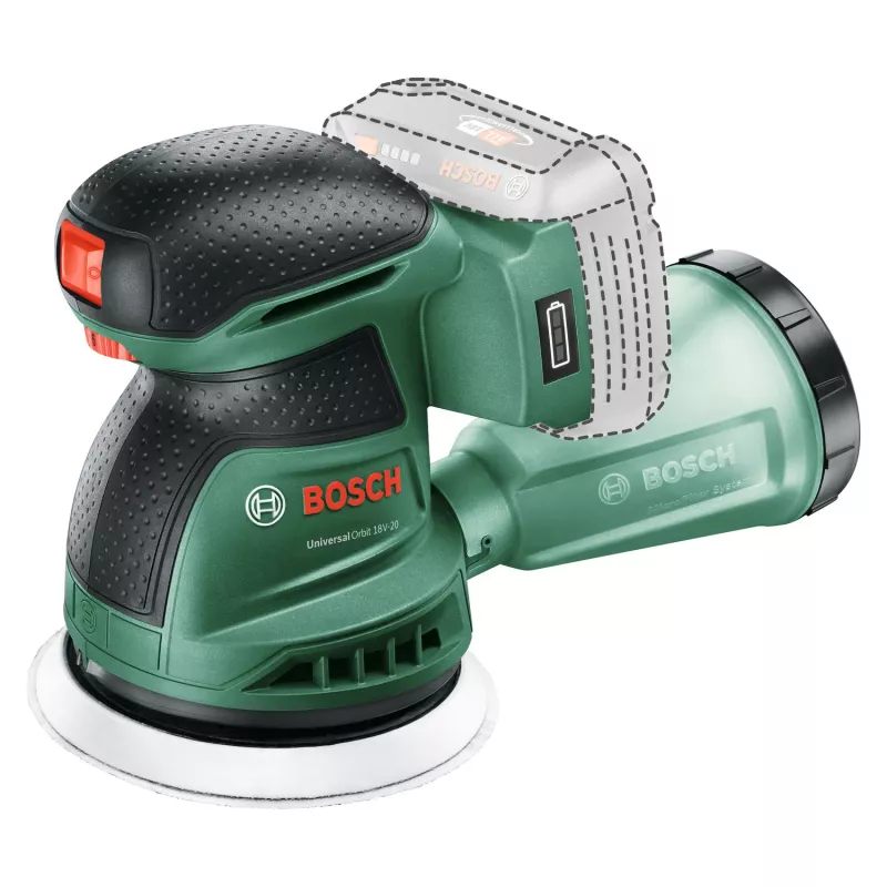 Bosch UniversalOrbit 18V-20 (Baretool), Orbital sander, Orbital, Green, Germany, Battery, 18 V