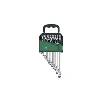 Bosch 1 600 A02 Z9D, 6,7,8,9,10,11,12,13,14,15,17,19 mm, Stainless steel, Chromium-vanadium steel, Satin, 12 pc(s)