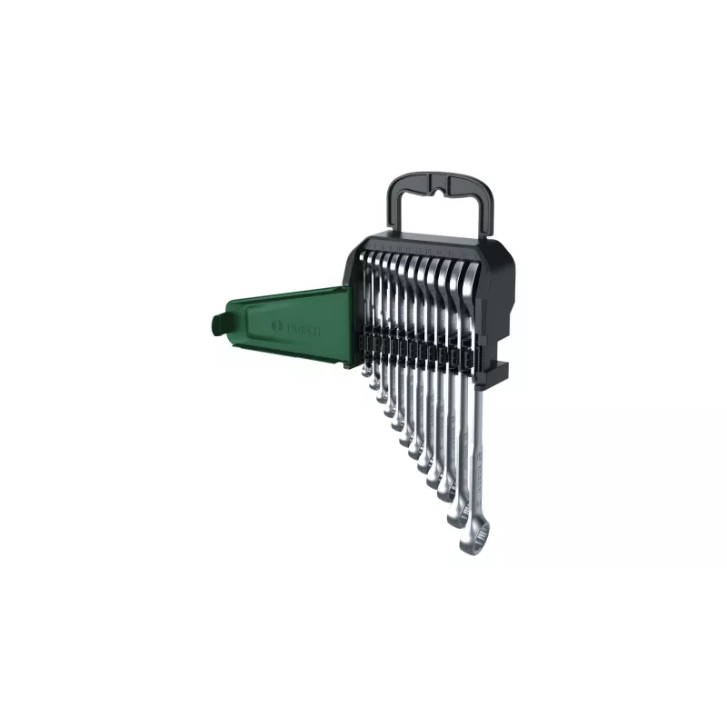 Bosch 1 600 A02 Z9D, 6,7,8,9,10,11,12,13,14,15,17,19 mm, Stainless steel, Chromium-vanadium steel, Satin, 12 pc(s)
