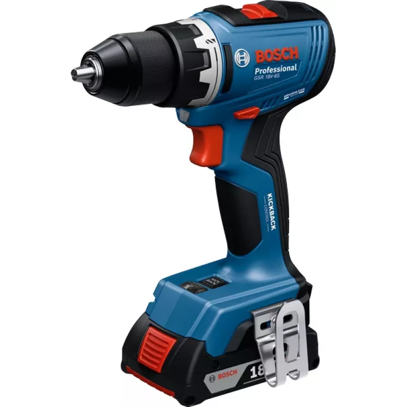 Bosch GSR 18V-65 Professional 2100 RPM Key 1.06 kg Black, Blue