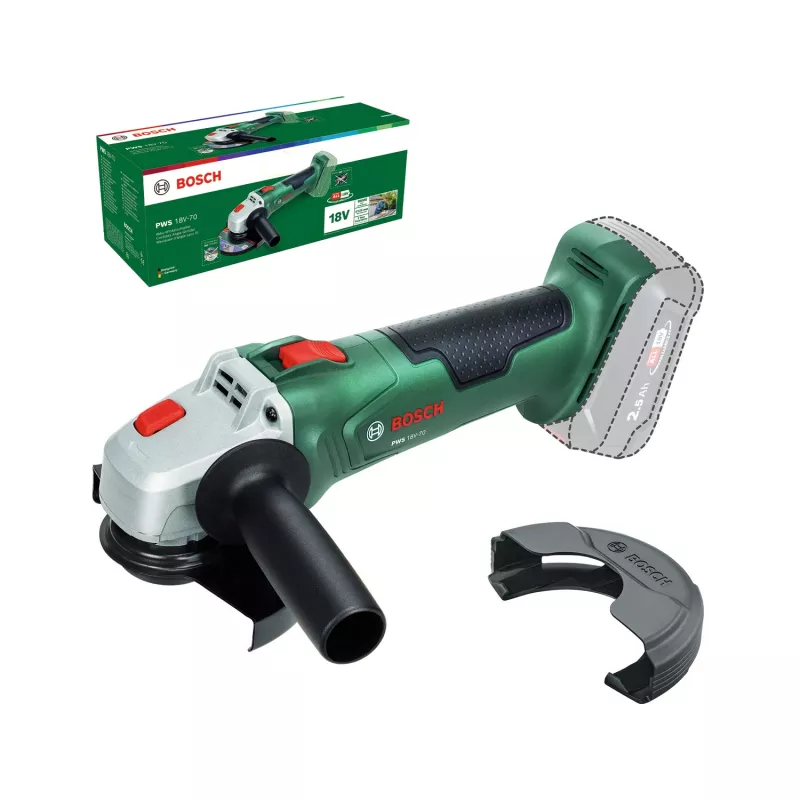 Bosch Angle Grinder PWS 18V-70 (Bare tool, 125mm, Carton), 10000 RPM, 12.5 cm, Battery, 2 kg
