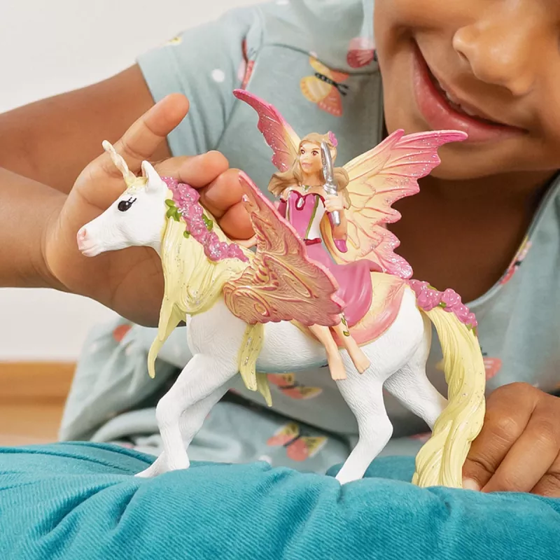 schleich BAYALA Fairy Feya with Pegasus unicorn, Sun Elves, Unicorns & Fairies, 5 yr(s), Multicolour, Plastic
