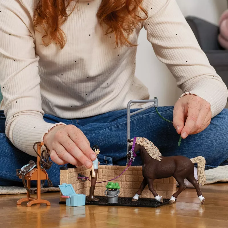 schleich HORSE CLUB Washing Area with Emily & Luna, Animal, Horse Stable, Horses, 5 yr(s), Multicolour, Plastic