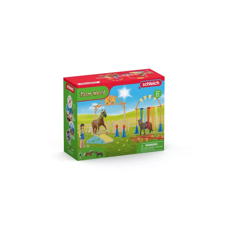 schleich Pony agility training, Agility, Farm animals / farm toys, 3 yr(s), Multicolour, Plastic
