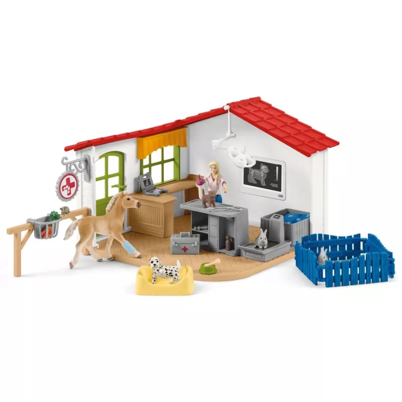 schleich Veterinarian practice with pets, Farm, Farm animals / farm toys, 3 yr(s), Multicolour