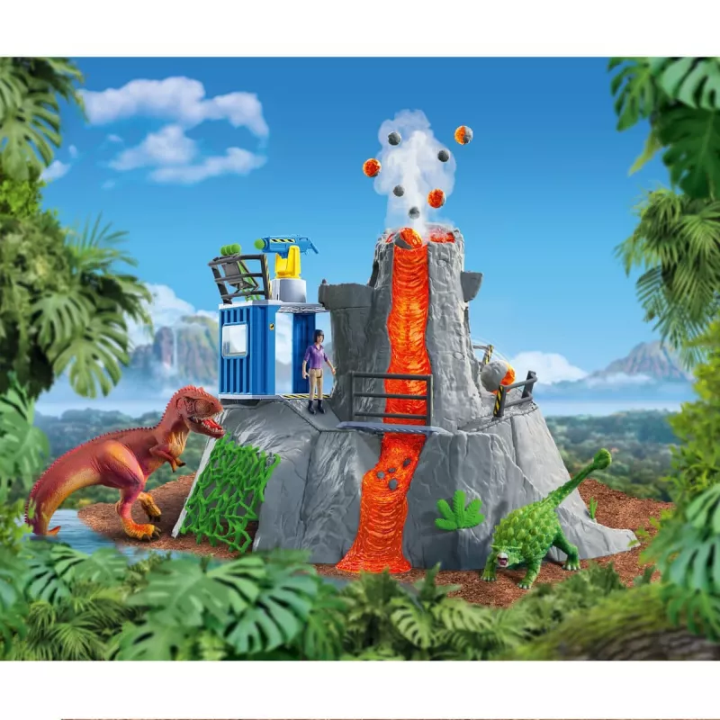 Animal Schleich Dinosaurs Volcano Expedition Base Camp Multicolour 42564