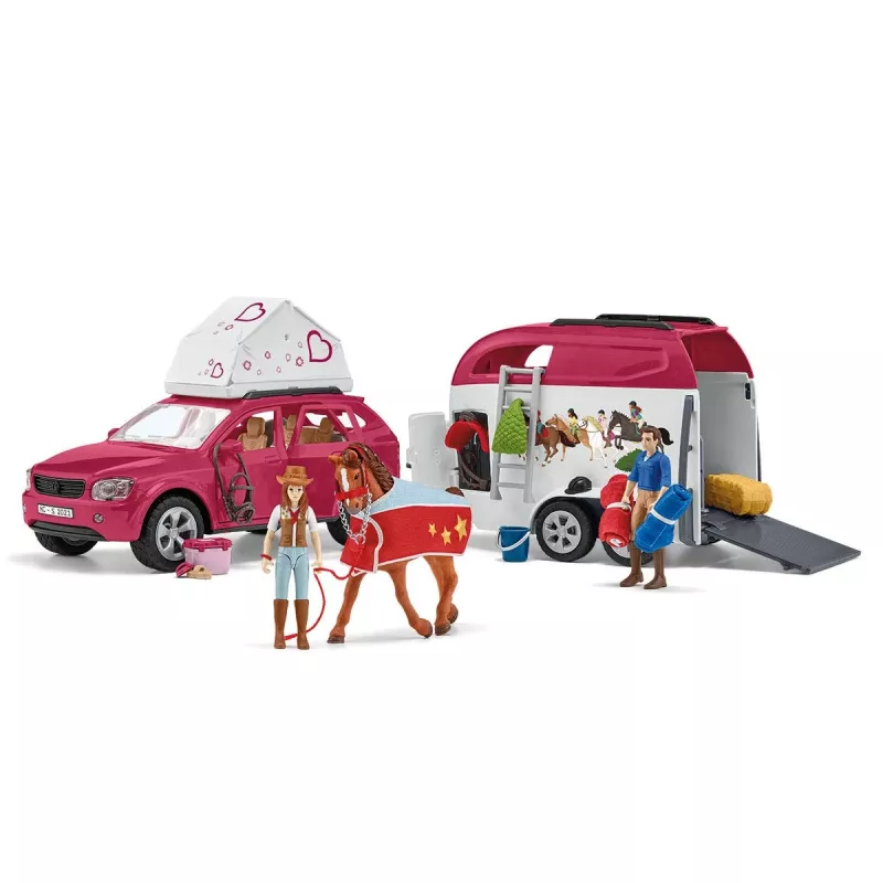 schleich HORSE CLUB Horse Adventures with Car and Trailer, Action/Adventure, Camping, Horses, 5 yr(s), Multicolour, Plastic