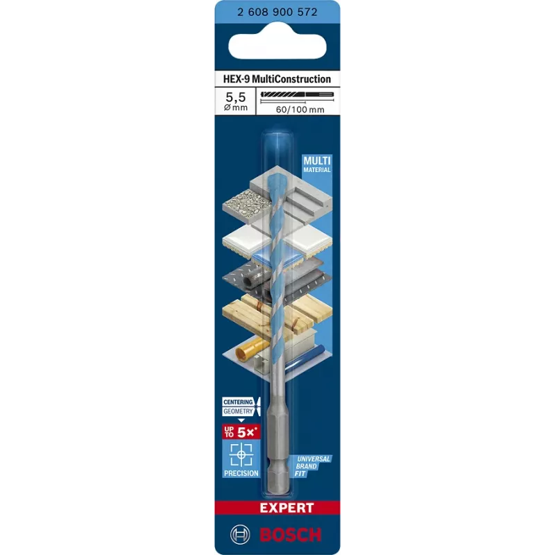 MultiConstruction drill bit Bosch EXPERT HEX‑92608900572 5.5 mm diameter, 60 mm length