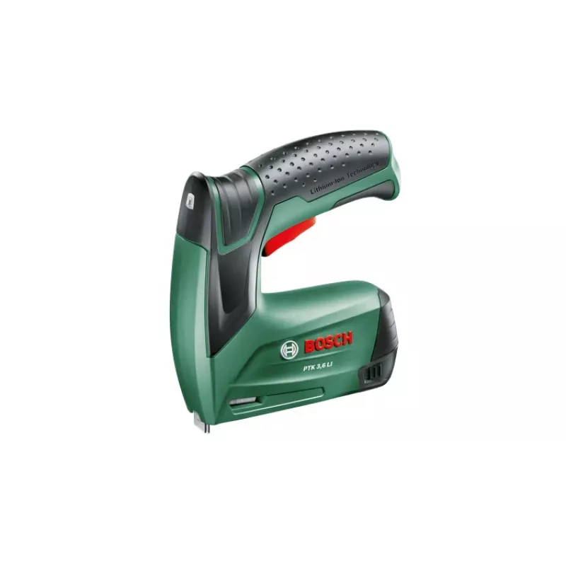 Staple gun Bosch PTK 3,6 LI Office Set — cordless, Li‑Ion 1.5 Ah, staple length 4 mm–10 mm, width 50 mm