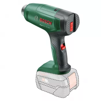 Hot air gun Bosch EasyHeat 18V-500 — cordless, 72 W, 4 Ah battery, 350–450 °C, pistol handle, green