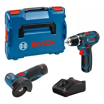 Bosch GSR 12V-15 + GWS 12V-76 +2 batteries 2 Ah + GAL 12V-40 (L) Professional Battery