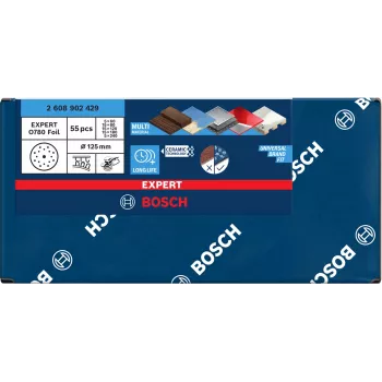 Sanding Disc Set Bosch EXP O780 150 mm, 55 pieces