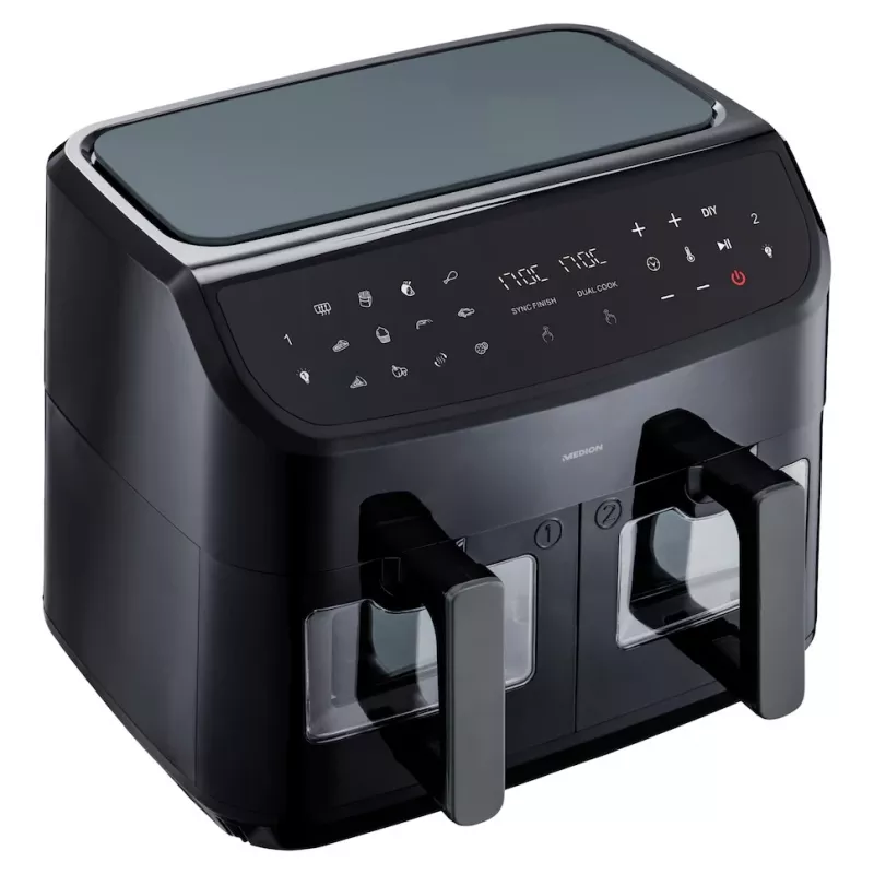 MEDION LIFE P20 Double 8.7 L 2600 W Hot air fryer Black