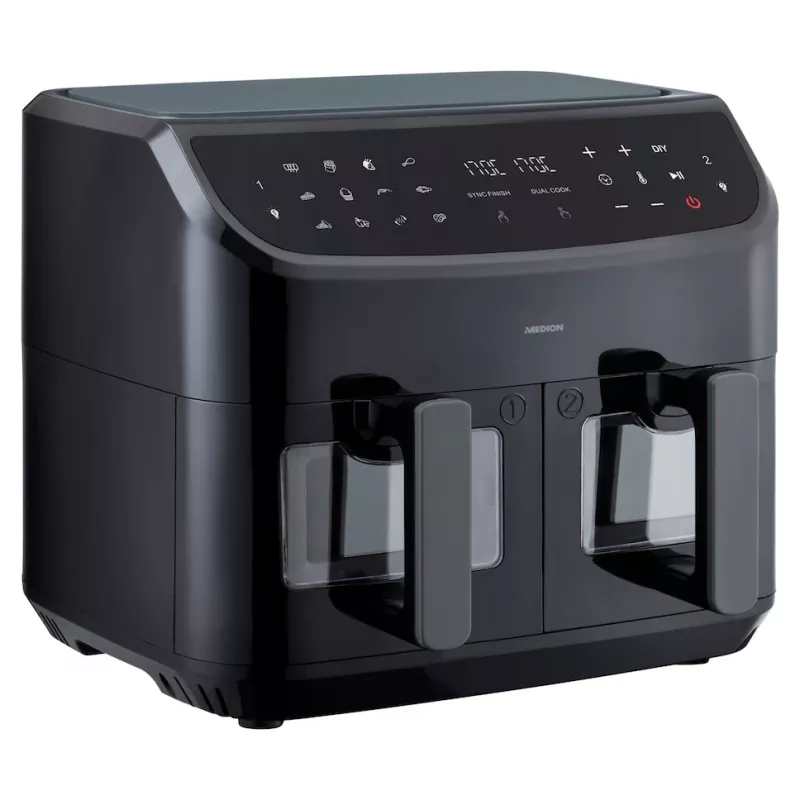 MEDION LIFE P20 Double 8.7 L 2600 W Hot air fryer Black
