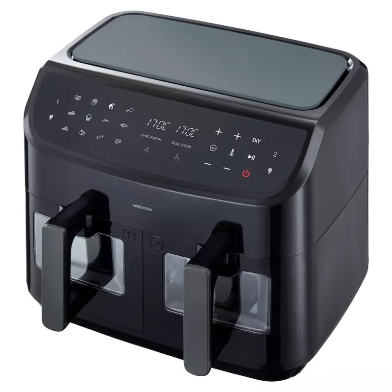 MEDION LIFE P20 Double 8.7 L 2600 W Hot air fryer Black