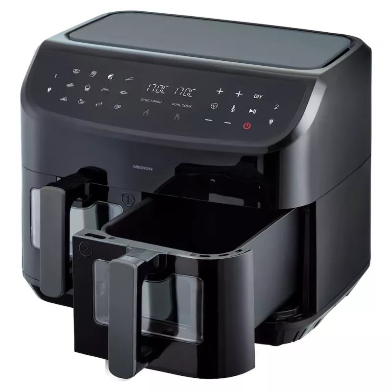 MEDION LIFE P20 Double 8.7 L 2600 W Hot air fryer Black