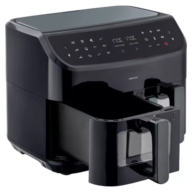 MEDION LIFE P20 Double 8.7 L 2600 W Hot air fryer Black