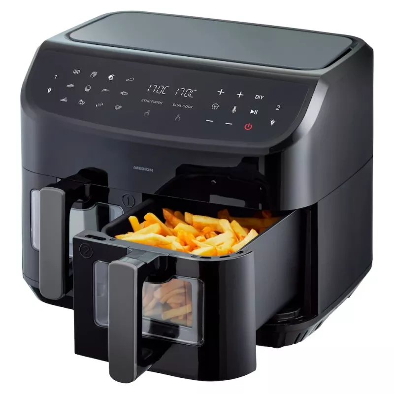 MEDION LIFE P20 Double 8.7 L 2600 W Hot air fryer Black