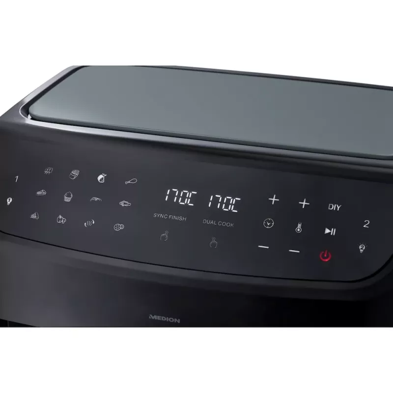 MEDION LIFE P20 Double 8.7 L 2600 W Hot air fryer Black
