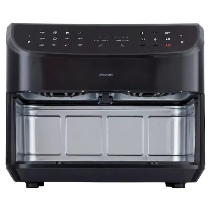 MEDION LIFE P20 Double 8.7 L 2600 W Hot air fryer Black