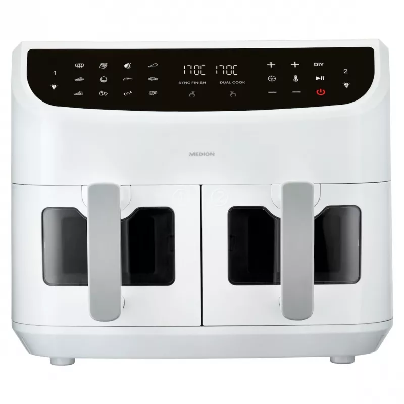 MEDION LIFE P20 Double 8.7 L 2600 W Hot air fryer White
