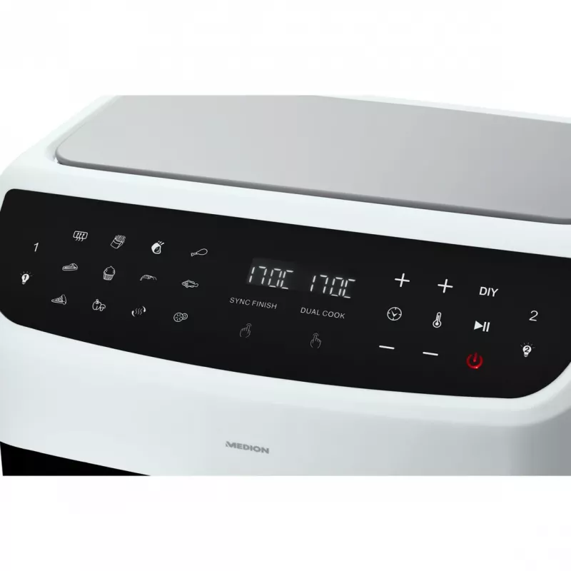 MEDION LIFE P20 Double 8.7 L 2600 W Hot air fryer White