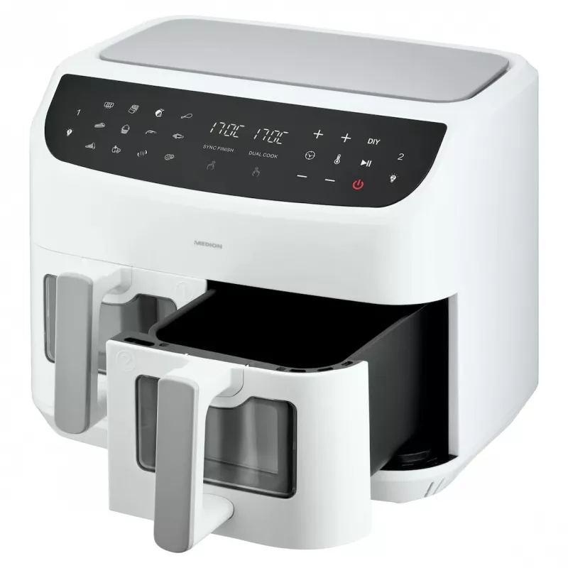 MEDION LIFE P20 Double 8.7 L 2600 W Hot air fryer White