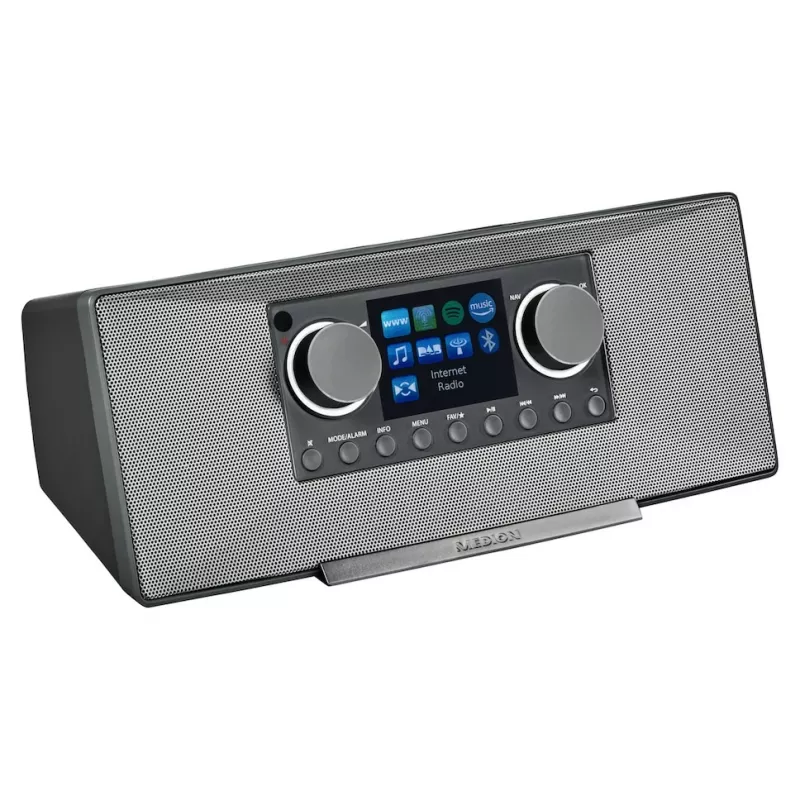 Internet radio MEDION LIFE P85333 — DAB+ / FM, 12 W RMS, 2.8 inch TFT, Wi‑Fi 802.11a/b/g, 3.5 mm jack, grey