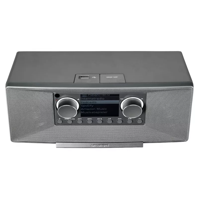 Internet radio MEDION LIFE P85333 — DAB+ / FM, 12 W RMS, 2.8 inch TFT, Wi‑Fi 802.11a/b/g, 3.5 mm jack, grey